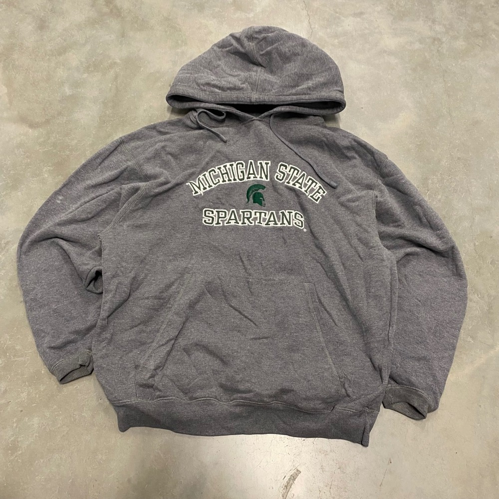 Michigan State Spartans Grey Hoodie Athletic Apparel Men's Size L